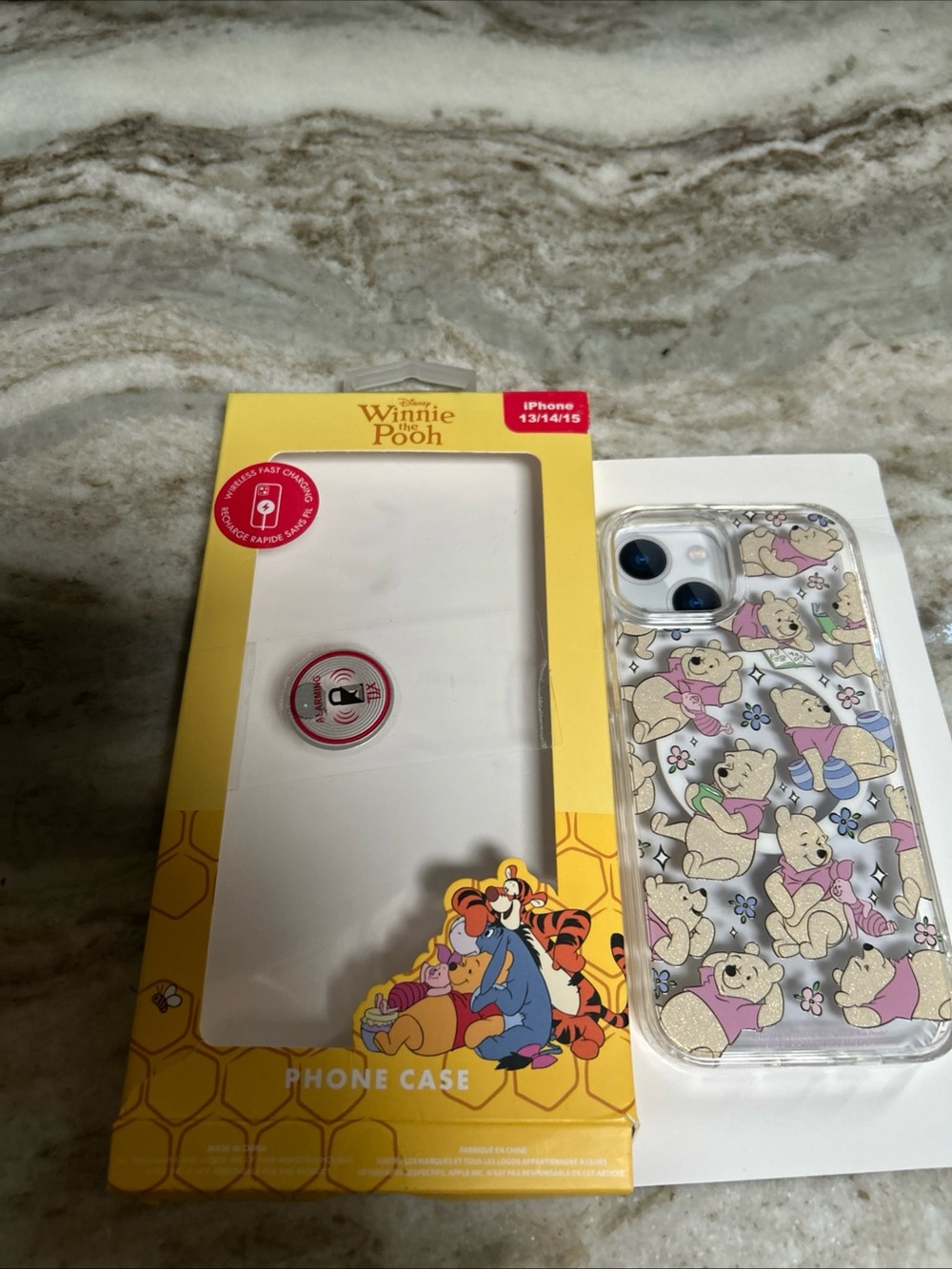 Disney Winnie the Pooh iPhone Case 13/14/15 with Wireless Fast Charging new